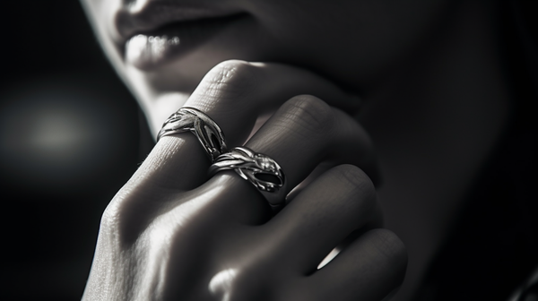 A close-up image of an individual thoughtfully examining a piece of jewelry, symbolizing the personal connections formed with such pieces.