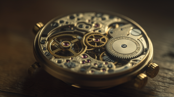 intricate details of a watch mechanism