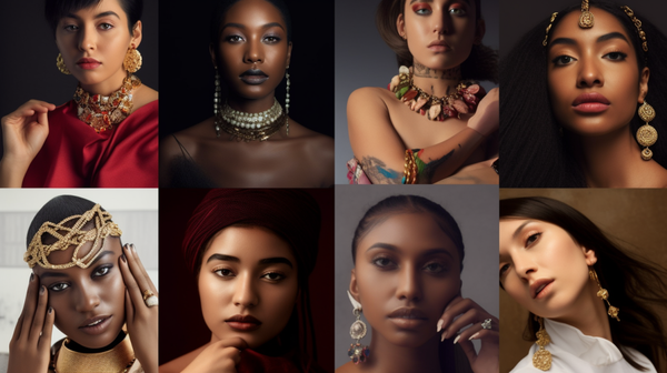 A collage featuring diverse individuals expressing their personal styles through various jewelry pieces