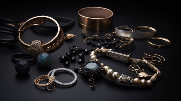 A diverse collection of contemporary jewellery pieces demonstrating a variety of styles and techniques.
