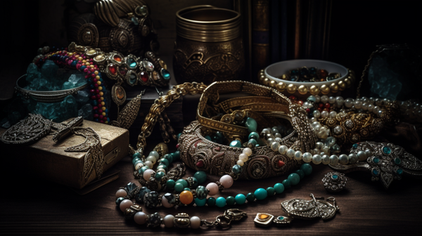A diverse collection of jewelry pieces from various cultures and periods, demonstrating the multifaceted role of jewelry in society