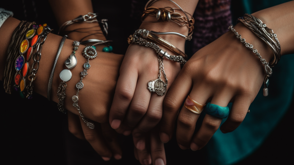 A diverse group of people proudly displaying their unique jewelry choices, illustrating how personal style and cultural influence shape our jewelry preferences.