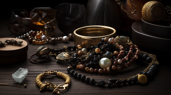 A variety of traditional and modern jewelry pieces, highlighting personalization, diversity, and sustainability.