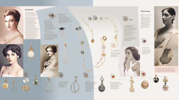 timeline showcasing the evolution of jewelry trends across different eras.