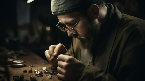 A jeweller carefully evaluating the necessity of a new hand tool for their jewellery-making process
