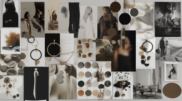 A mood board featuring elements of unisex and sustainable fashion