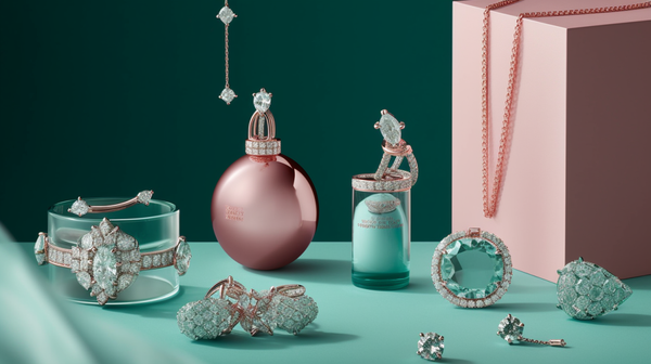 A photo depicting a selection of jewelry pieces from Tiffany & Co. that could potentially be set with the Argyle Pink™ Diamonds