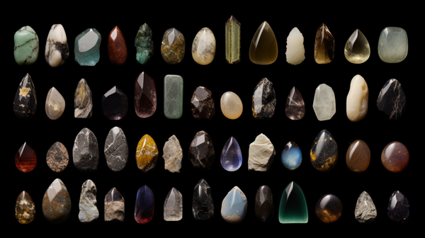 An assortment of different gemstones from various geographical locations, demonstrating the diversity in appearance due to their unique geological origins.