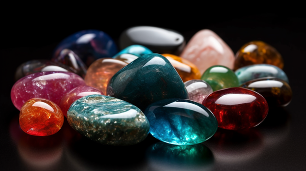  polished gemstones, highlighting their shine and brilliance