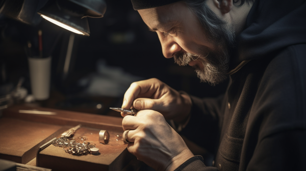 An individual jeweller attending a workshop or demonstration, learning new techniques to expand their skills