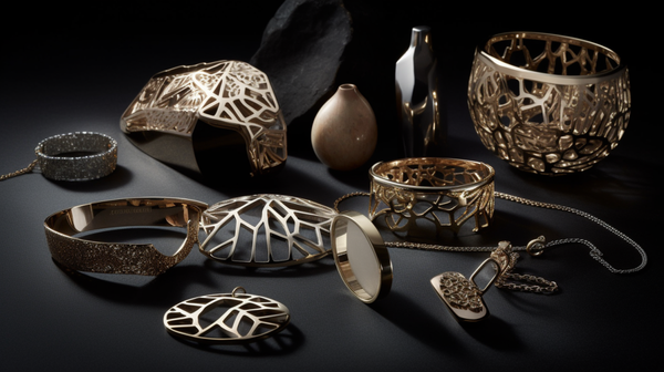 An array of diverse jewellery pieces, ranging from avant-garde creations to intricate designs, showcasing the broad spectrum of creative expression in contemporary jewellery design.