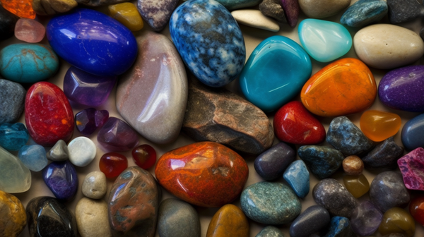 Assortment of diverse and colorful stones, representing the rich variety in the mineral world.