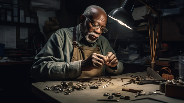 jeweler at work in their workshop