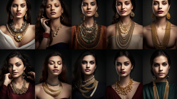 collage of diverse people wearing different types of jewelry, showing a wide range of expressions to represent different motivations for wearing jewelry