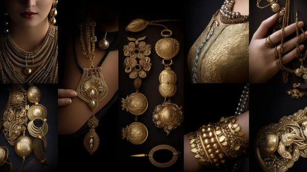 Montage of culturally diverse jewellery pieces from different time periods