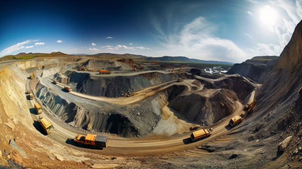 panoramic view of an active gemstone mine