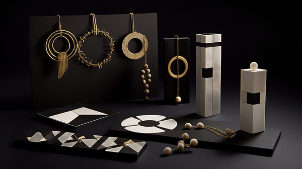 Capture an array of jewelry pieces that demonstrate the unique use of materials or unconventional shapes