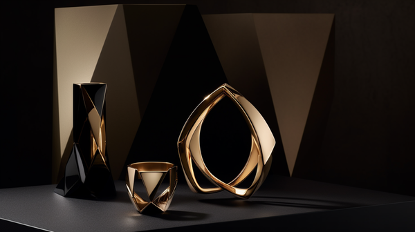 contemporary concept jewelry piece displayed against a modern minimalist background