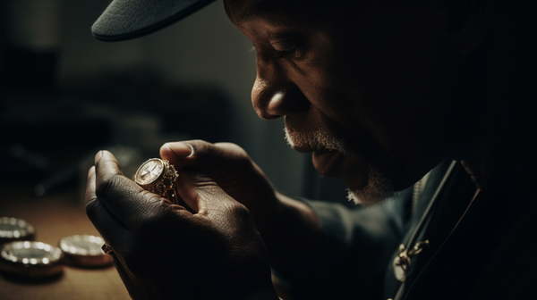 Jeweller holding a piece they've crafted, reflecting the responsibility and commitment inherent in the creation process.