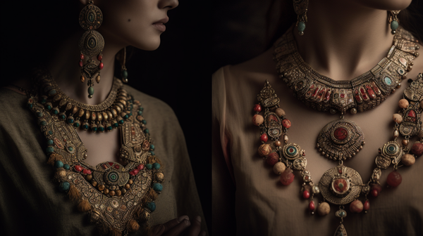 A selection of traditional ethnic and handmade Western-oriented jewellery pieces, showcasing their robustness and vitality