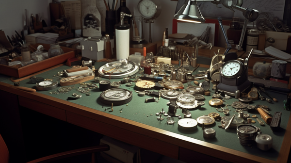 A clean and uncluttered horologist's workspace promoting efficiency and productivity.