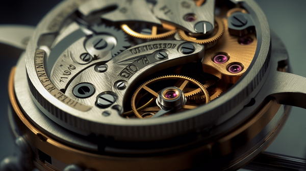 inside a watch movement mechanism 