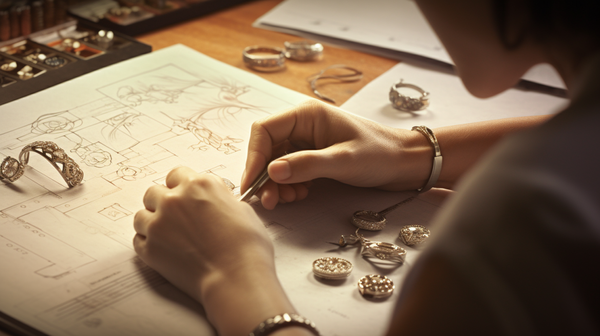 An individual thoughtfully examining a piece of jewelry, reflecting the personal significance behind their choice.