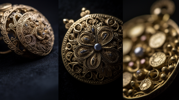 Individual close-up shots of each culturally significant jewellery piece