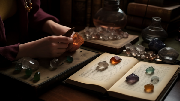 An individual deeply engaged in studying gemstones and gemmology.