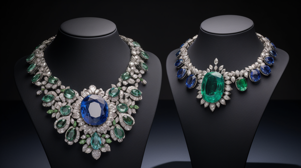 bold front-facing jewelry piece that features large gemstones