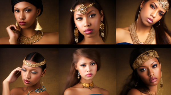 diverse range of people wearing jewelry on various parts of their body - earrings, necklaces, bracelets, anklets, hair and body jewelry