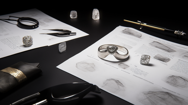 Series of images documenting the process of a jewellery piece, from initial sketch through experimentation, to the completed work, illustrating the journey from experimentation to conclusion.