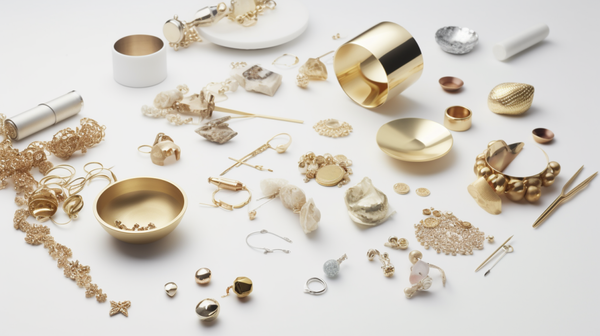 Array of diverse, experimental jewellery pieces, illustrating the vast creative freedom in contemporary jewellery making.