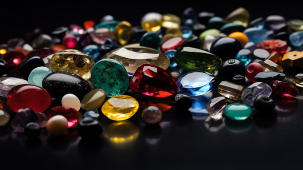 Assorted loose gemstones in various shapes and colors, reflecting the vibrant diversity of a jeweler's palette.