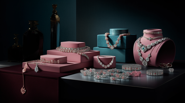 Tiffany & Co.'s finished jewellery products, prominently featuring pieces that include the Argyle Pink™ Diamonds