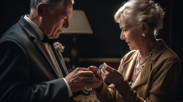 Two friends exchanging jewelry, highlighting the social influence on jewelry choices