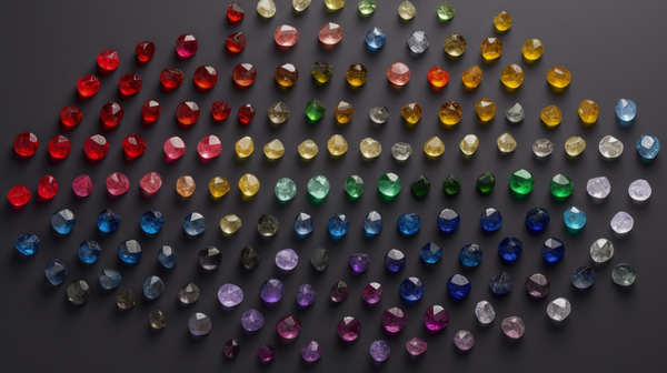 An array of gemstones showcasing a variety of vibrant colors.
