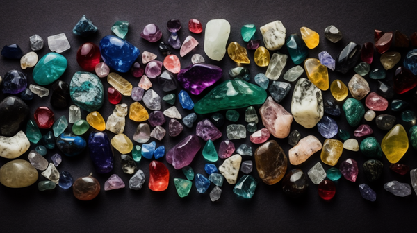 A collection of various raw and polished gemstones showcasing the diversity of color and form in gemmology.