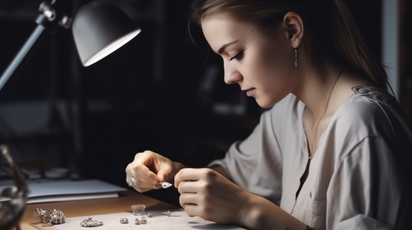 jeweller working in a jewellery workshop