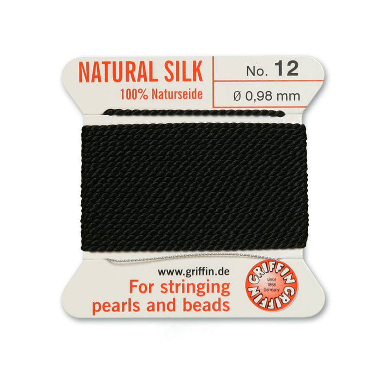 Griffin Black Silk 0.90mm No.10 For Stringing Pearls and Beads