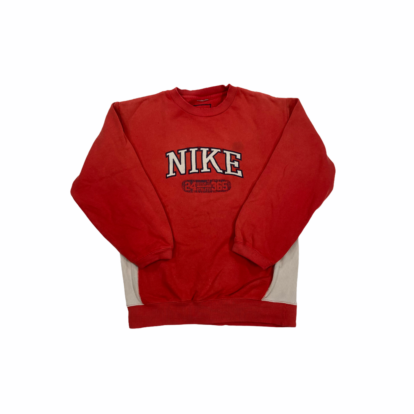 red nike spellout sweatshirt