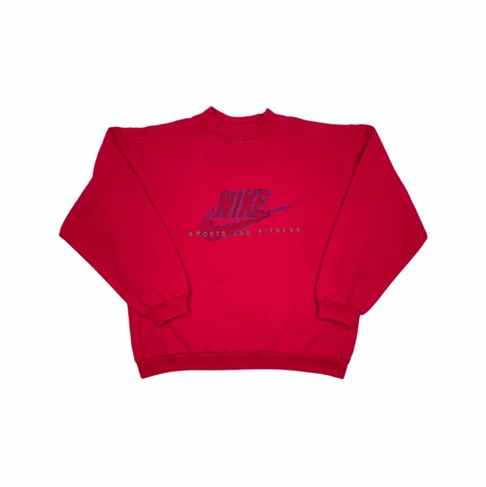 pink nike spell out sweatshirt