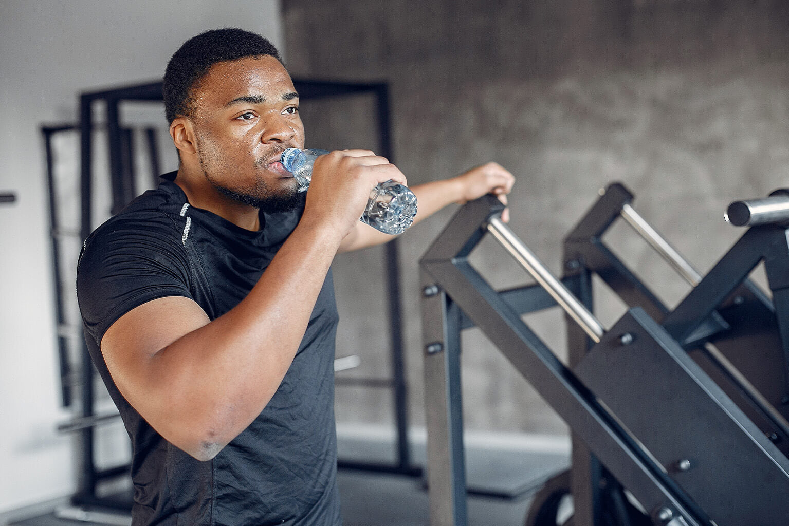 Man hydrating after a workout.