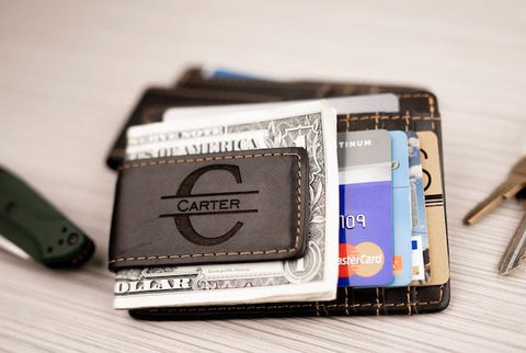 Customized  personalized money clip with wallet