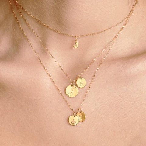 Zodiac initials necklace