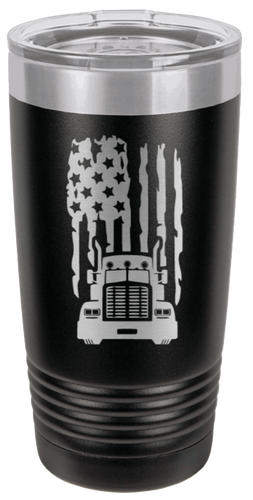 Truck Driver 20 oz Tumbler, American Flag, Eagle, Drink Cup, Mens Tumbler