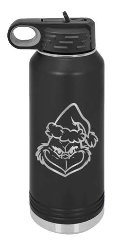 Grinch Laser Engraved Water Bottle (Etched)