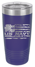 Load image into Gallery viewer, Navy Flag Laser Engraved Tumbler (Etched)
