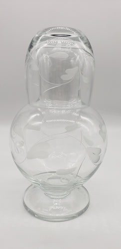 Clear Glass Tumble up Bedside Water Carafe Vintage 