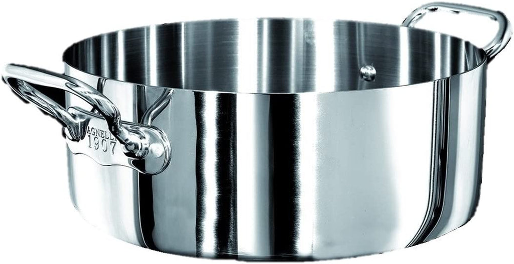 Agnelli Aluminum 3mm Saute & Sauteuse Pan With Stainless Steel